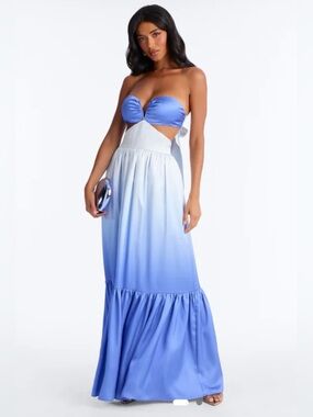 BNWT strapless blue ombré maxi dress
